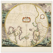 Ancient sea chart of the North Pole illustrated map by Jodocus Hondius XVII Century.