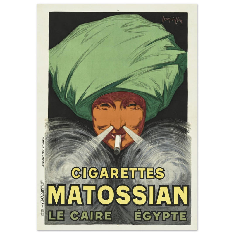 Cigarettes Matossian vintage advertising poster by Jean d' Ylen.