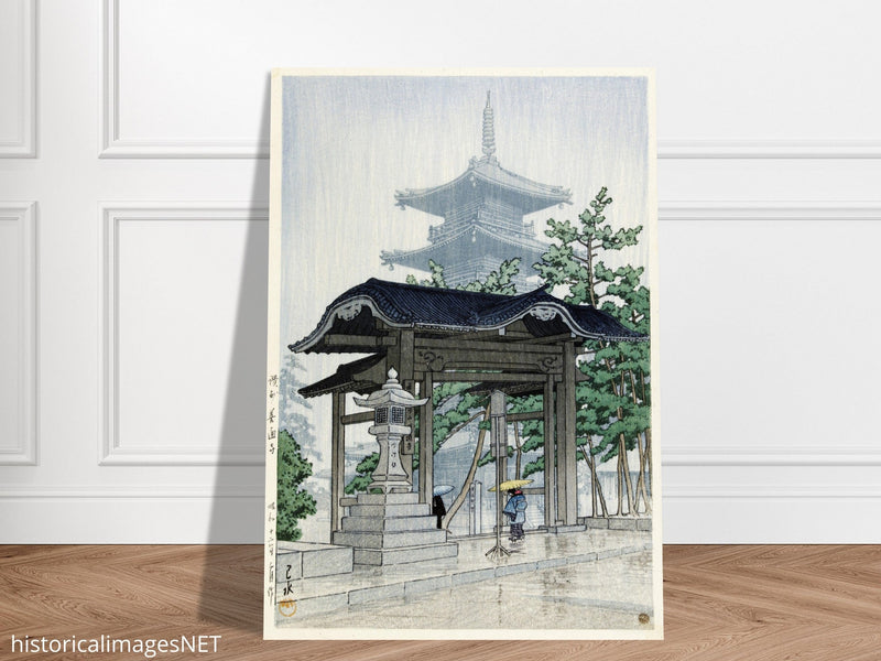 De Zensetsu temple in Sanshu by Kawase Hasui