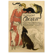 Theophile Steinlen Clinique Cheron. Beautiful vintage poster depicting a woman surrounded by cats and dogs in a veterinarian clinic.