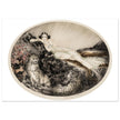 Louis Icart vintage illustration Thaïs   Lady with Leopards