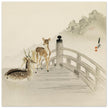 Two Deer On Bridge by Ogata Gekko ca. 1890-1910.