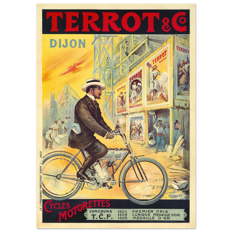 Terrot cycles vintage advertinig print  by Francisco Tamagno.