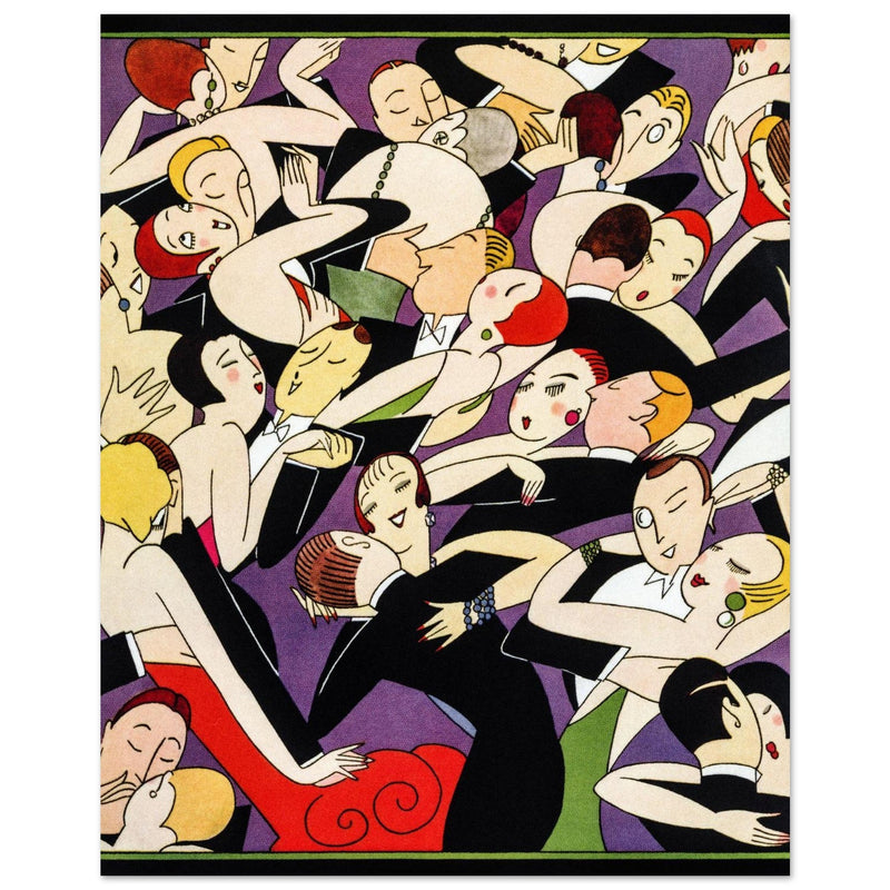 Anne Harriet Fish vintage illustration Dancing couples in ball room for a fashion magazine cover.