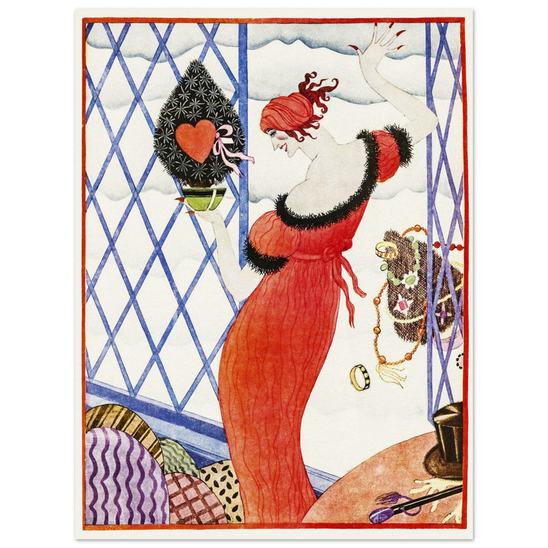 Hellen Dryden vintage illustration for a fashion magazine cover.