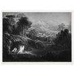 John Martin Paradise Lost vintage mezzoting engraving . Raphael Conversing with Adam and Eve .
