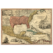 Ancient map of North America. Regni Mexicani seu Novae Hispaniae, Ludovicianae, N. Angliae, Carolinae, Virginae et Pennsylvaniae by Johann Baptist Homann