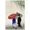 Two women in the rain by Ohara Koson