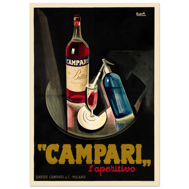 Cordial Campari advertising poster by Marcello Nizzoli 1926 vintage poster. home decor . Fine art paper