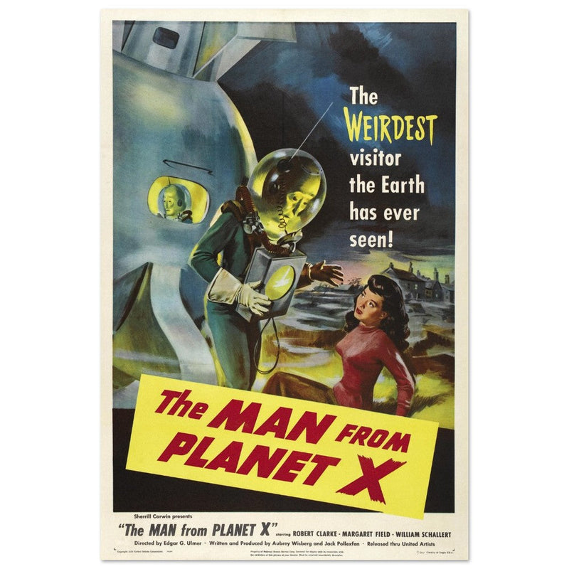 The Man from Planet X movie poster. Vintage film .