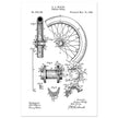 Vehicle whell patent illustration. Vintage drawing .