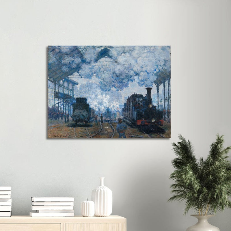 Canvas The Gare Saint-Lazare Arrival of a Train by Claude Monet
