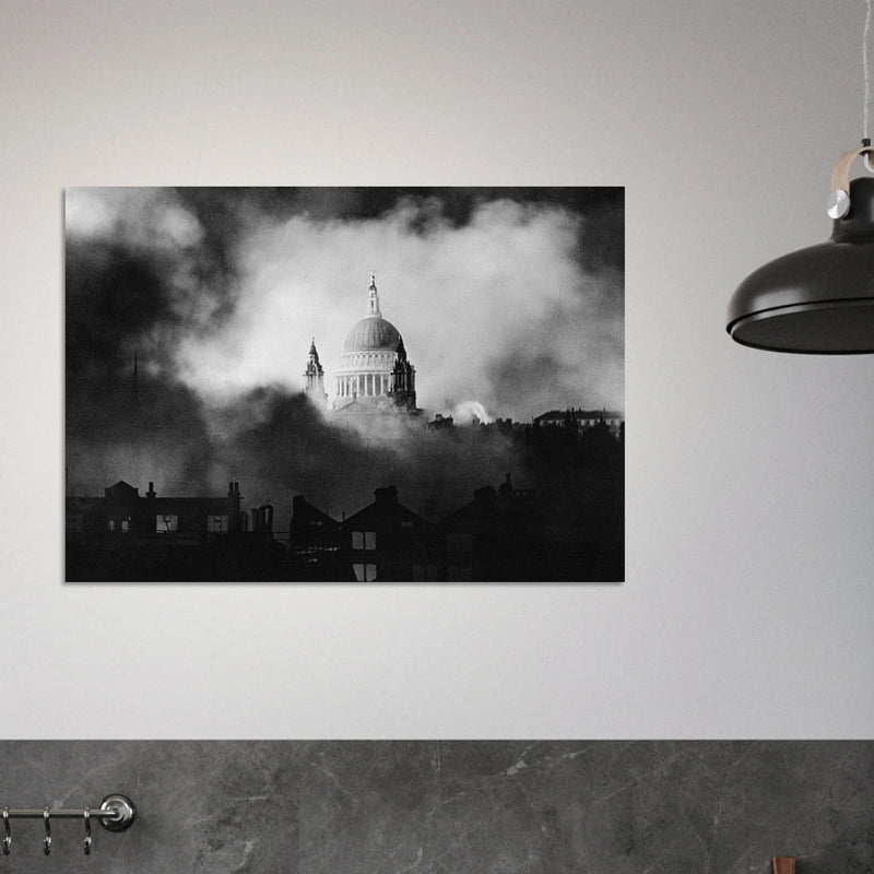 Second World War photograph. Saint Paul's Cathedral fire raid.