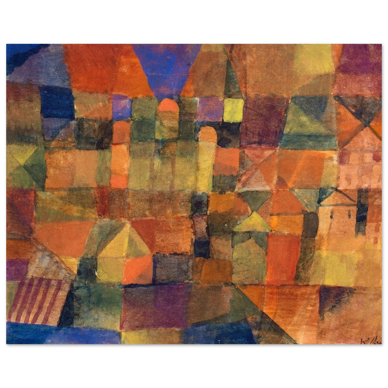 Paul Klee City with the three domes ( Stadt mit den drei Kuppeln ). Abstract painting.