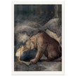 John Bauer the little princess and the bear vintage illustration . From the fairy tale Bella's Glorious Adventure.