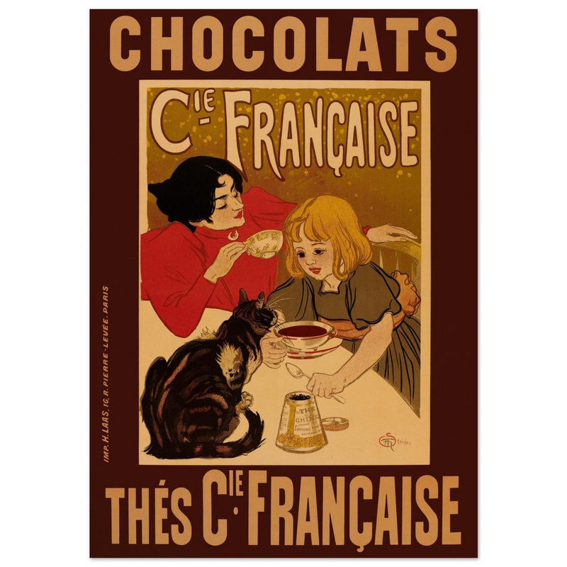 Chocolate advertising poster by Steinlen.  Chocolats / Thés Cie Française.