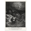 Gustave Dore The Bible engraving print . The destruction of Leviathan illustration .