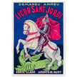 Saint George killing the dragon vintage liquor poster Enric Llado .