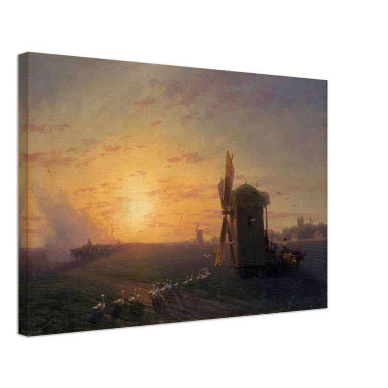 Steppe at sunset by Ivan Aivazovsky.