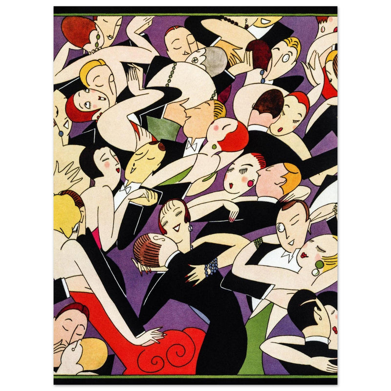 Anne Harriet Fish vintage illustration Dancing couples in ball room for a fashion magazine cover.