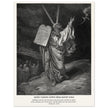 Gustave Dore The Bible engraving print . Moses coming down from Mount Sinai .