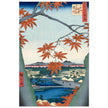Maple Trees at Mama, Tekona Shrine and Tsugi Bridge by Utagawa Hiroshige