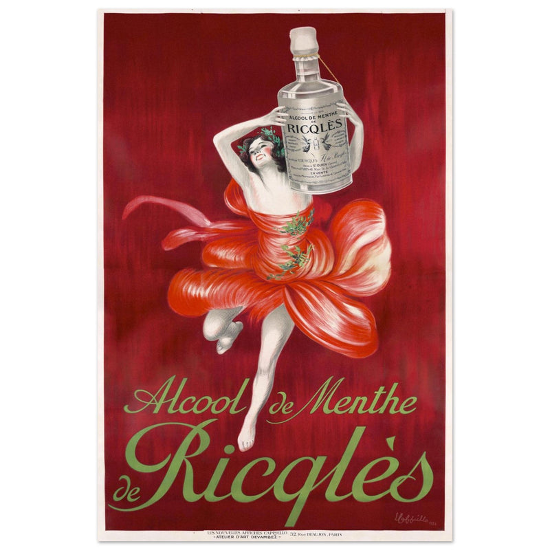 Ricqles peppermint liqueur vintage advertising print  by Leonetto Cappiello.