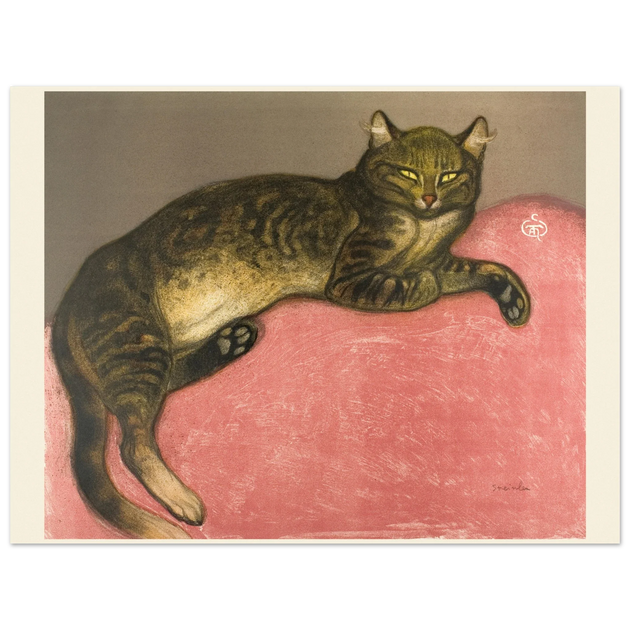 Winter Cat on a Cushion poster Author: Théophile Alexandre Pierre Steinlen 1909