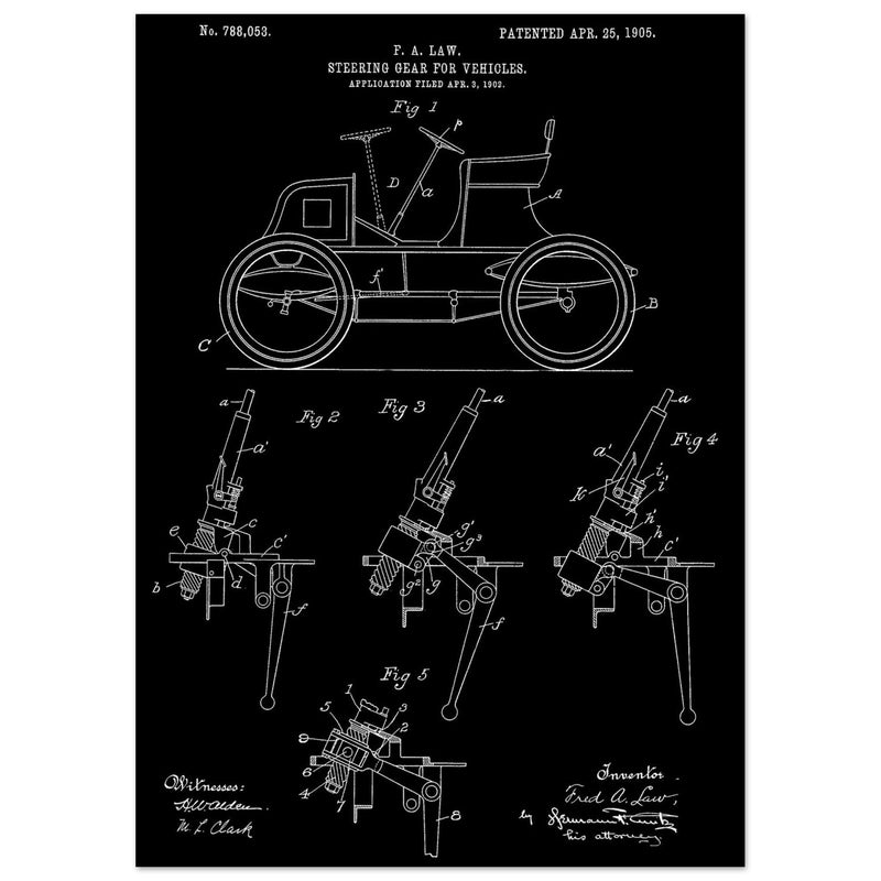 Steering Gear for vehicles patent illustration.
