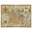 Vintage map of Amsterdam The Netherlands.