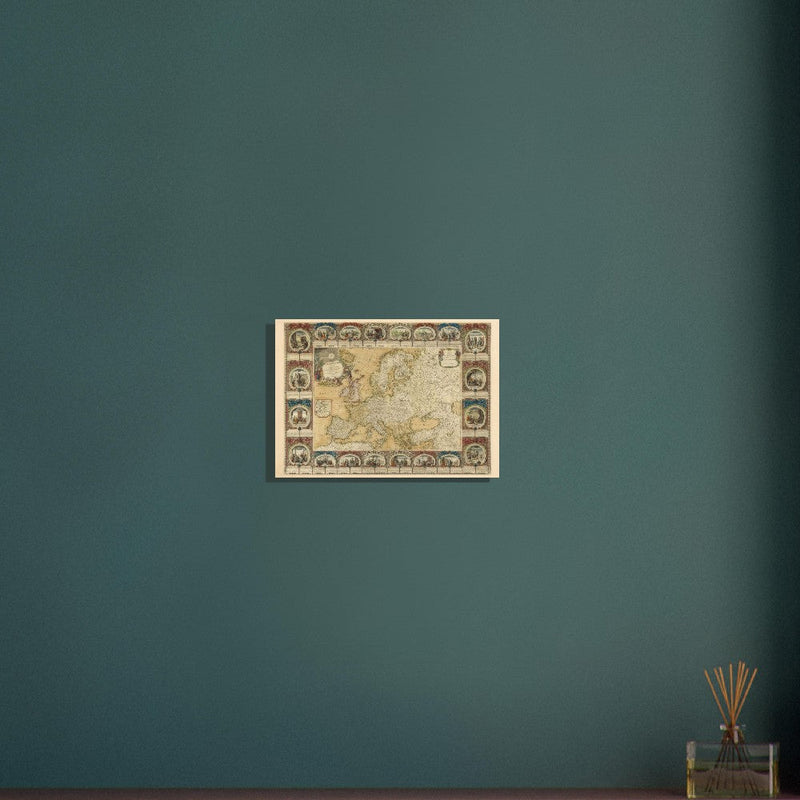 Ancient antique map of Europe. The map is devided in empires and realms.  poster.