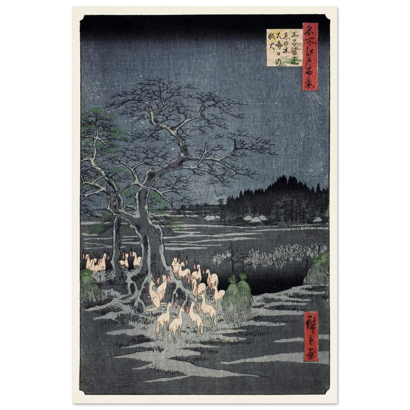 Fox Fires on New Year’s Eve at the Changing Tree in Oji by Utagawa Hiroshige