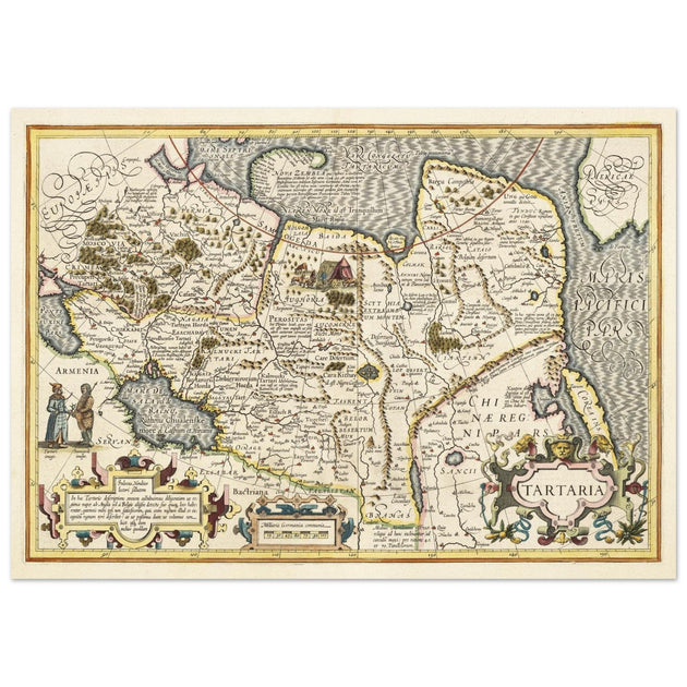 Ancient map of Russia by Jodocus Hondius  1633.
