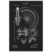 Vehicle whell patent illustration. Vintage drawing .