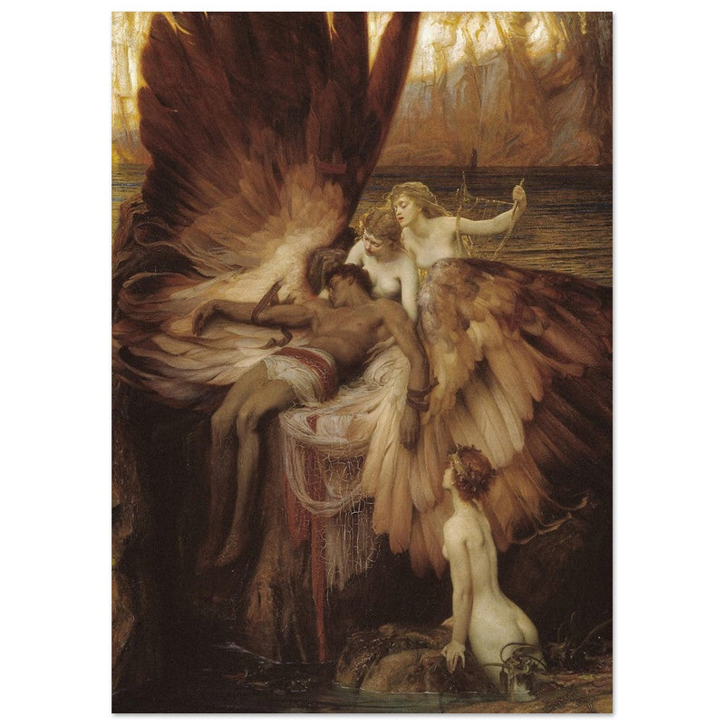 The Lament for Icarus by Herbert Draper 1898. Antique painting .