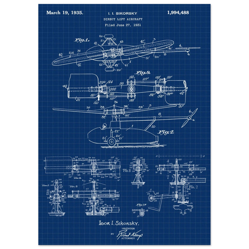 Direct Lift Aircraft patent by Sikorsky. Helicopter ancestor