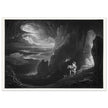 John Martin Paradise Lost vintage mezzoting engraving . Adam and Eve Driven Out of Paradise.