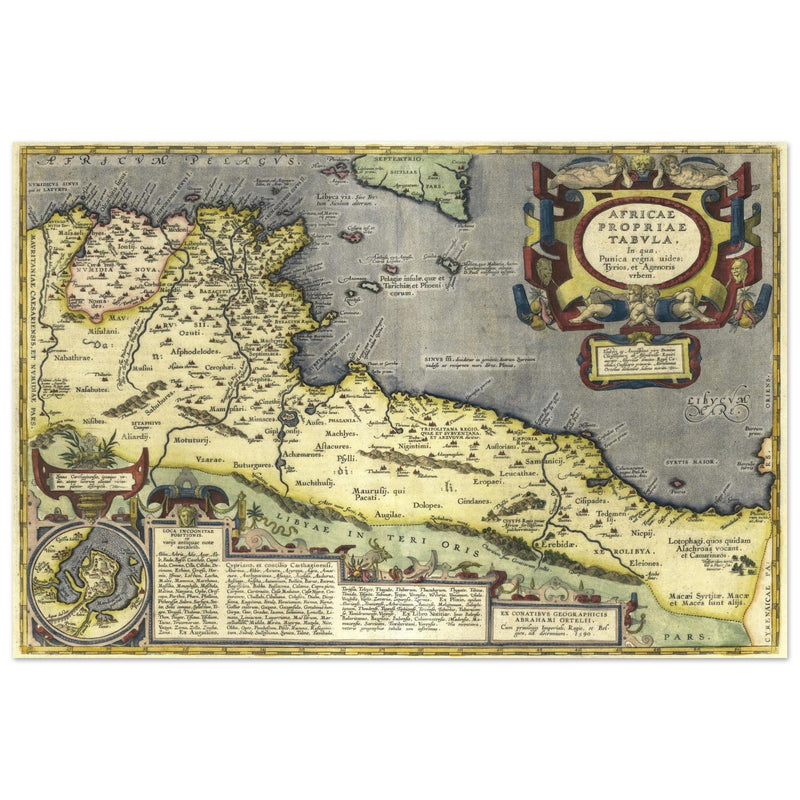 Ancient map of North Africa. Africae Propriae Tabula by Abraham Ortelius