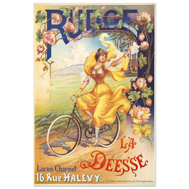 Rudge cycles vintage french advertising print  1900 by Peter Alfred Gross.