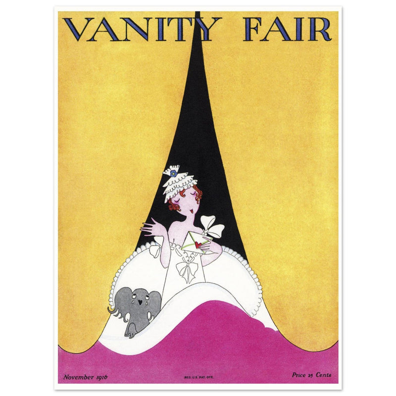 Vanity Fair vintage illustration cover by Anne Harriet Fish. Love letters.