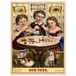 Our pets Three girls with their pets  vintage poster reproduction