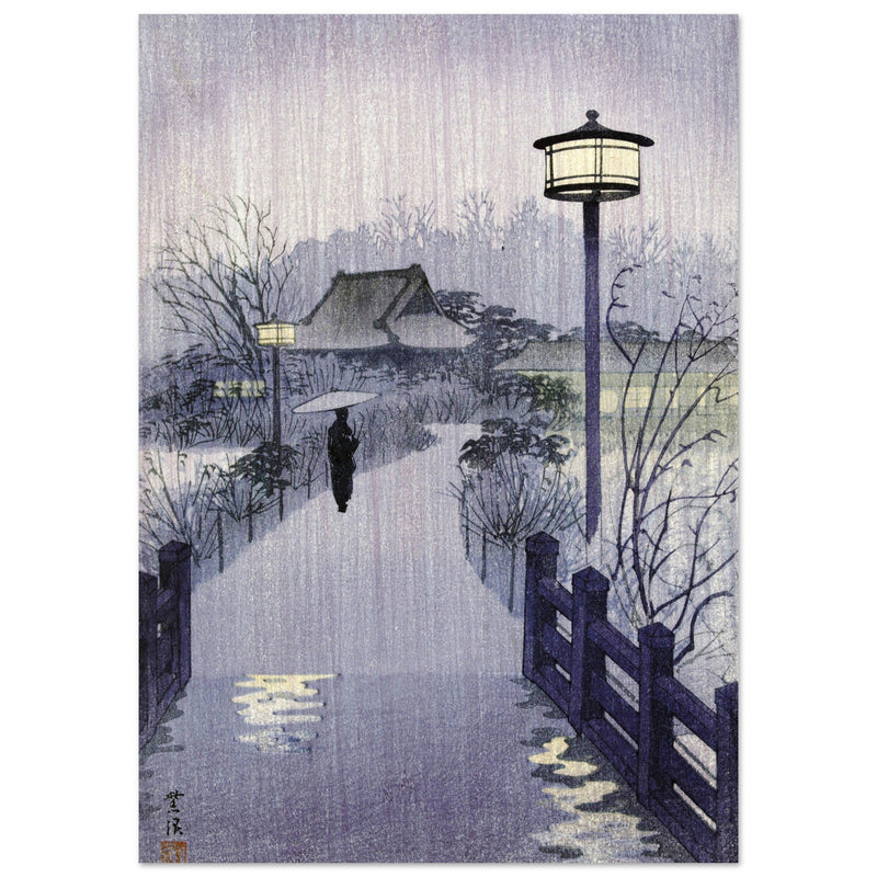 Evening rain at the Shinobazu pond by Kasamatsu Shiro 1938