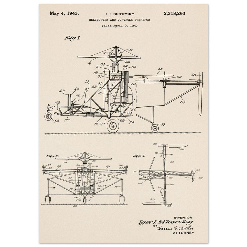 Helicopter patent by Igor Sikorsky