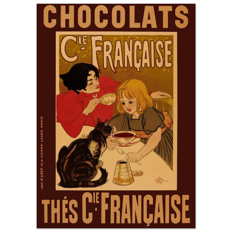 Chocolate advertising poster by Steinlen.  Chocolats / Thés Cie Française.
