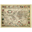 Ancient old world map 1638. Noua totius terrarum orbis geographica ac hydrographica tabula by Willem Janszoon Blaeu