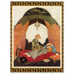 Edmund Dulac and one of his illustration for Princess Badoura fairy tale. Camaralzaman Finds the Talisman .