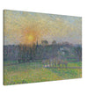 View of Bazincourt Sunset by Camille Pissarro