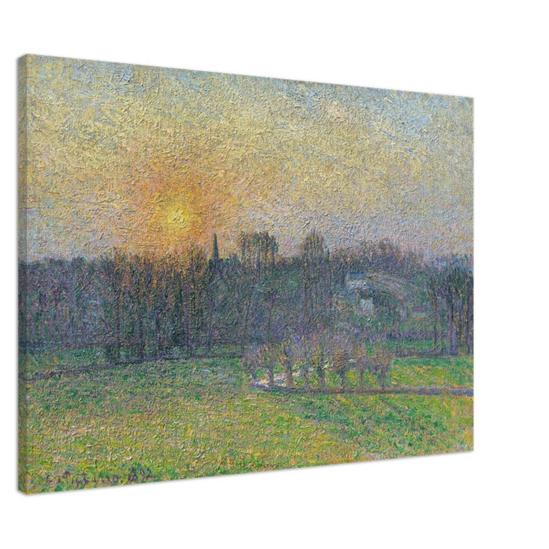 View of Bazincourt Sunset by Camille Pissarro
