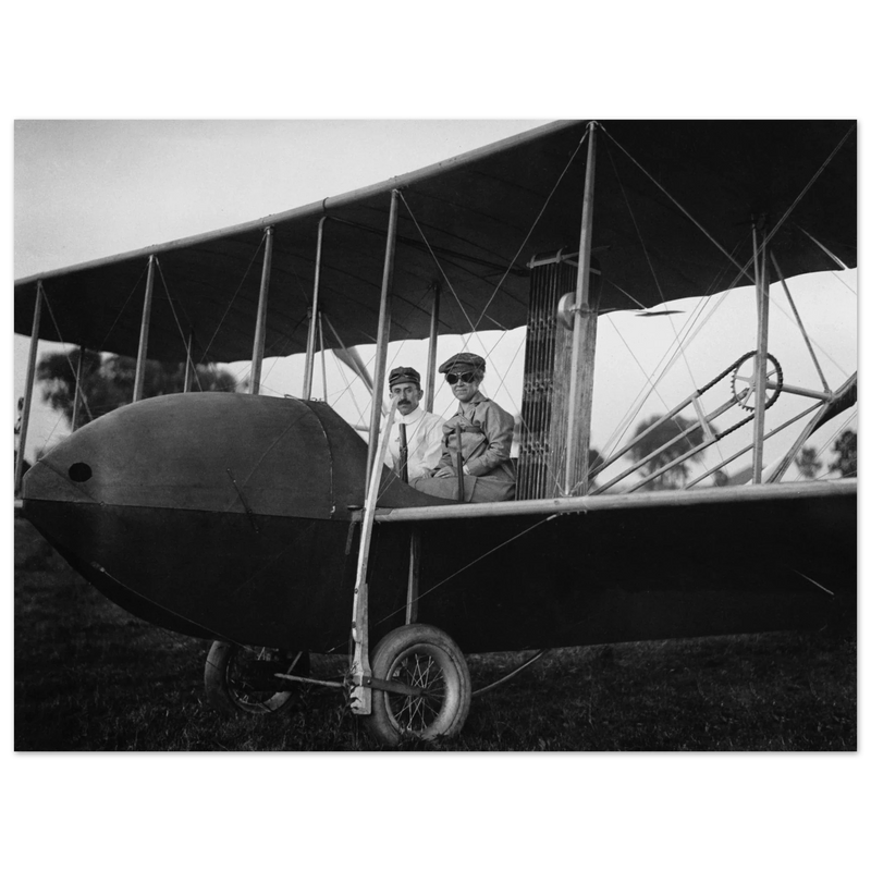 Katharine Wright aboard the Wright Model HS vintage aircraft