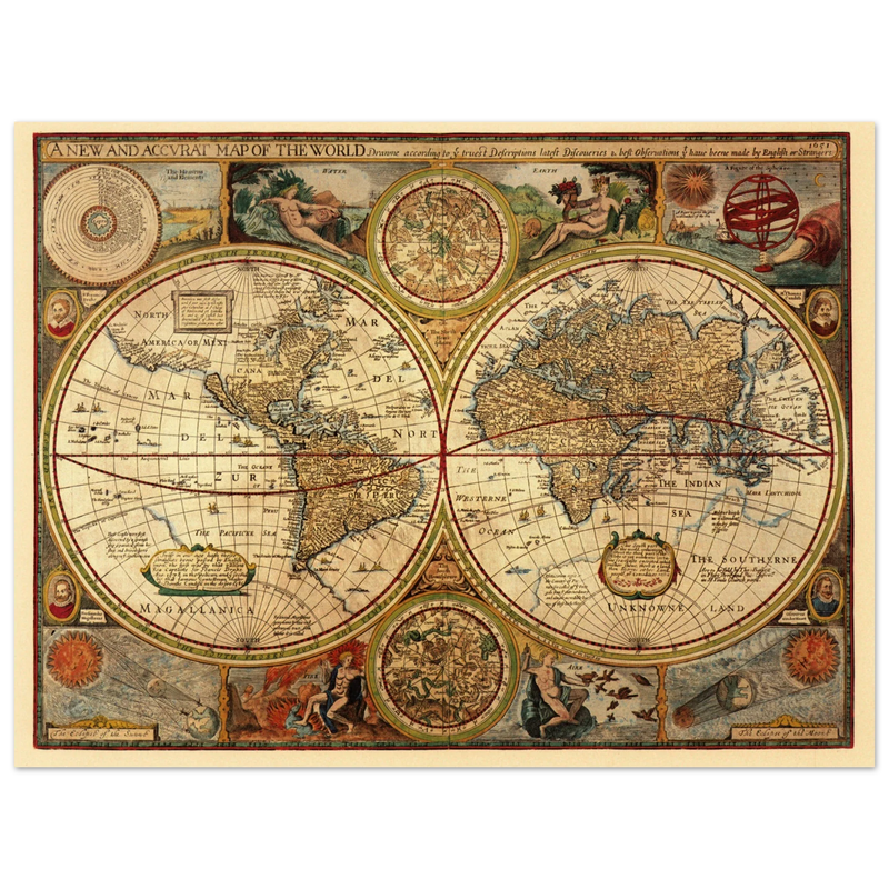 1651 Ancient world map by John Speed